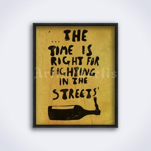 Time for fighting in the streets – King Mob poster, protest history, anarchist, socialist, leftist, vintage art print (DIGITAL DOWNLOAD)