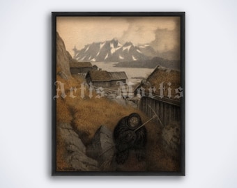 Plague illustration by Theodor Kittelsen – Pesta, Black Death art, print, poster (DIGITAL DOWNLOAD)
