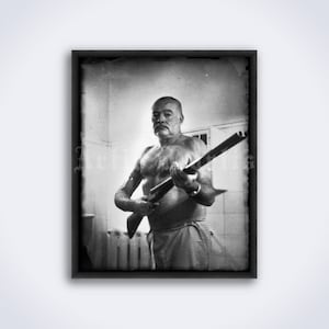 Ernest Hemingway holding rifle vintage photo poster – writer, novelist, literature, literary gift, decor, art, print (DIGITAL DOWNLOAD)
