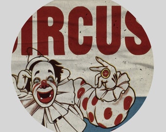 Clyde Bros Circus, Weird Clowns Poster, Vintage Oddities, Freak