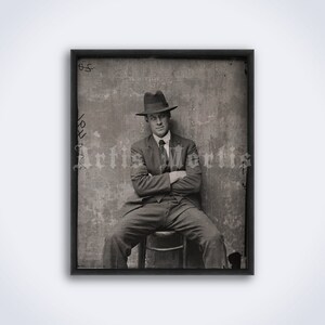 Vintage Sydney gangster mugshot - jaren 1920 foto, rover, true crime print, poster (DIGITALE DOWNLOAD)