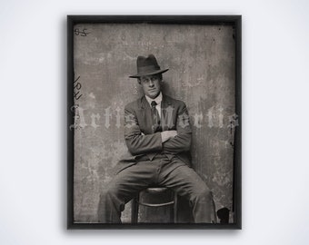 Vintage Sydney gangster mugshot – 1920s photo, robber, true crime print, poster (DIGITAL DOWNLOAD)