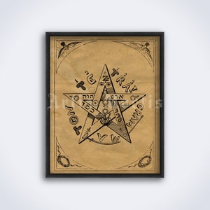 Tetragrammaton, Name of God – esoteric pentagram, occult art, print, poster (DIGITAL DOWNLOAD)