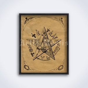 Tetragrammaton, Name of God – esoteric pentagram, occult art, print, poster (DIGITAL DOWNLOAD)