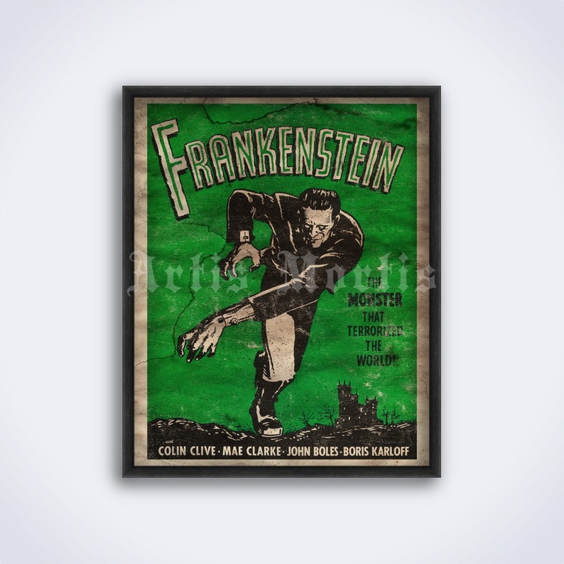 Frankenstein – 1931 Vintage Classic Horror Movie Poster, Art Print ...