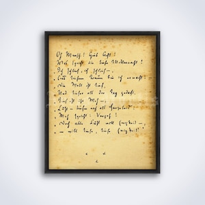 Friedrich Nietzsche - Thus Spoke Zarathustra manuscript, The Drunken Song handwritten quote, philosophy art print, poster (DIGITAL DOWNLOAD)