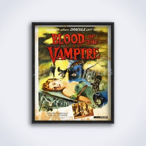 Blood of the Vampire - vintage 1958 horror movie poster, grindhouse film art, b-movie print (DIGITAL DOWNLOAD)