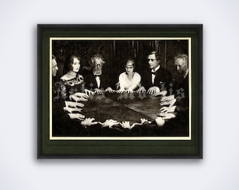 Spiritualism seance – medium, channeling, spiritism vintage photo, esoteric print, poster (DIGITAL DOWNLOAD)