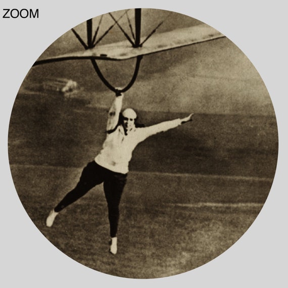 Lillian Boyer Wing Walker Photo: 1920s Aerobatic Stunt Print