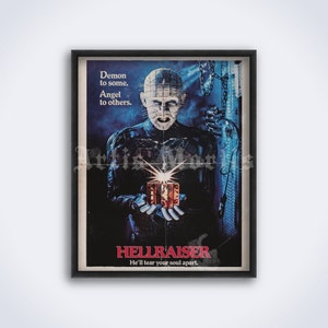 Hellraiser – vintage 1987 horror film poster, Pinhead demon print (DIGITALE DOWNLOAD)