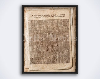 Magick cipher – Book of Enoch by John Dee and Edward Kelley - enochian magic print, poster (DIGITAL DOWNLOAD)