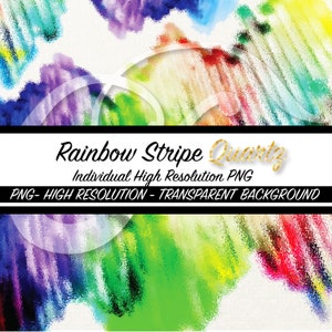 RAINBOW STRIPE Quartz Artwork- All Occasions Print - Single Png Transparent- Digital Background - High Resolution Png