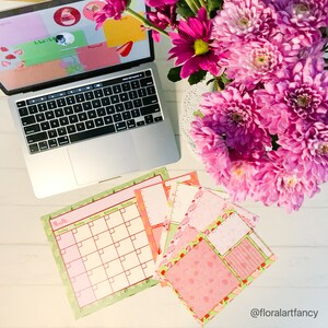 Perfekt unvollkommen- STRAWBERRY STATIONERY SET - 4 Memo Pads - 1 Kalender-Buchstaben-Größe - 4 X 6 -Kawaii Briefpapier-