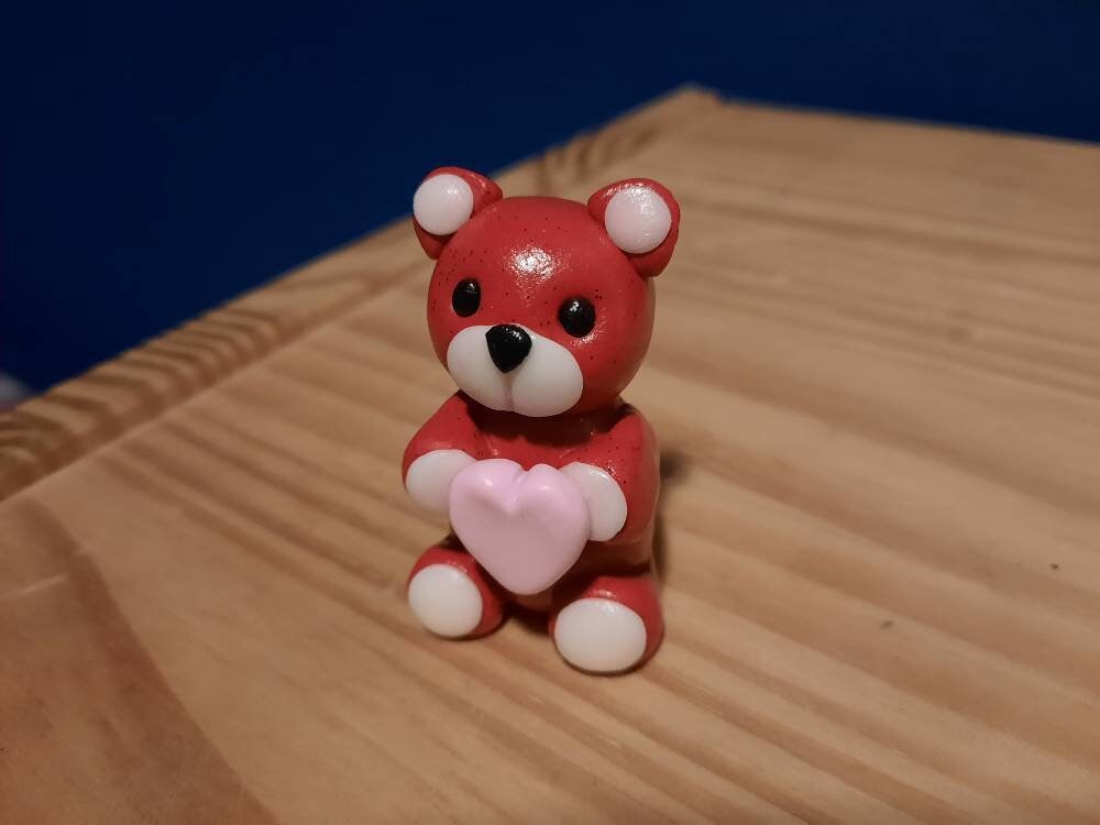 Small Teddy Bear Handmade Polymer Clay Etsy