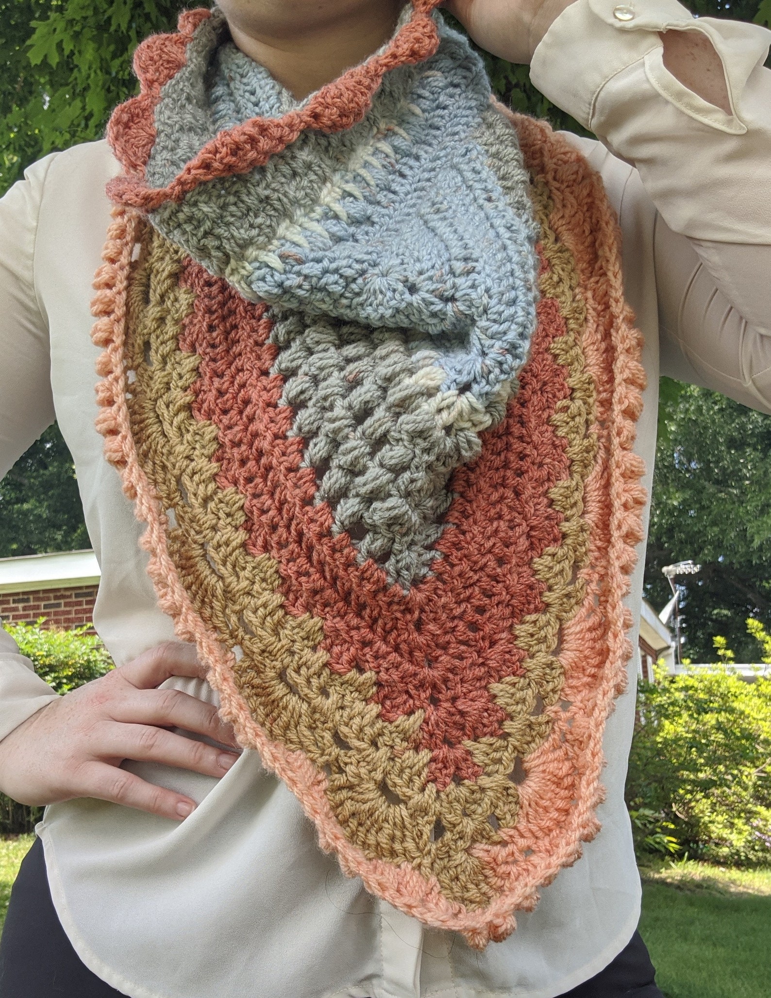 Multicolor Bandana Cowl Crocheted Etsy