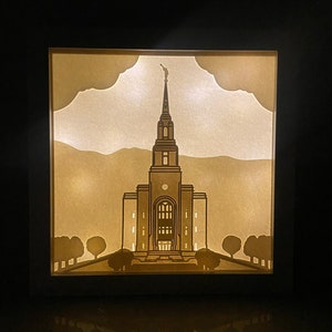 Layton Utah Temple , Layton Shadow Box LDS Temple Shadow Box Luminary - wedding , Mother&#39;s Day Gift  , missionary , Christmas gift