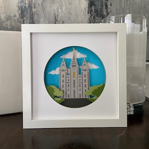 Salt Lake Utah Temple , Temple Square Shadow Box LDS Temple Shadow Box  Wedding , Mother&#39;s Day Gift , missionary , Christmas gift