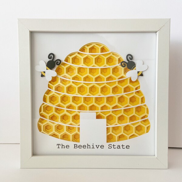 Utah Beehive State Shadow Box