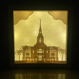 Red Cliffs Utah Temple , LDS  Utah Temple Shadow Box Luminary - wedding- Christmas gift - baptism - missionary - thanksgiving