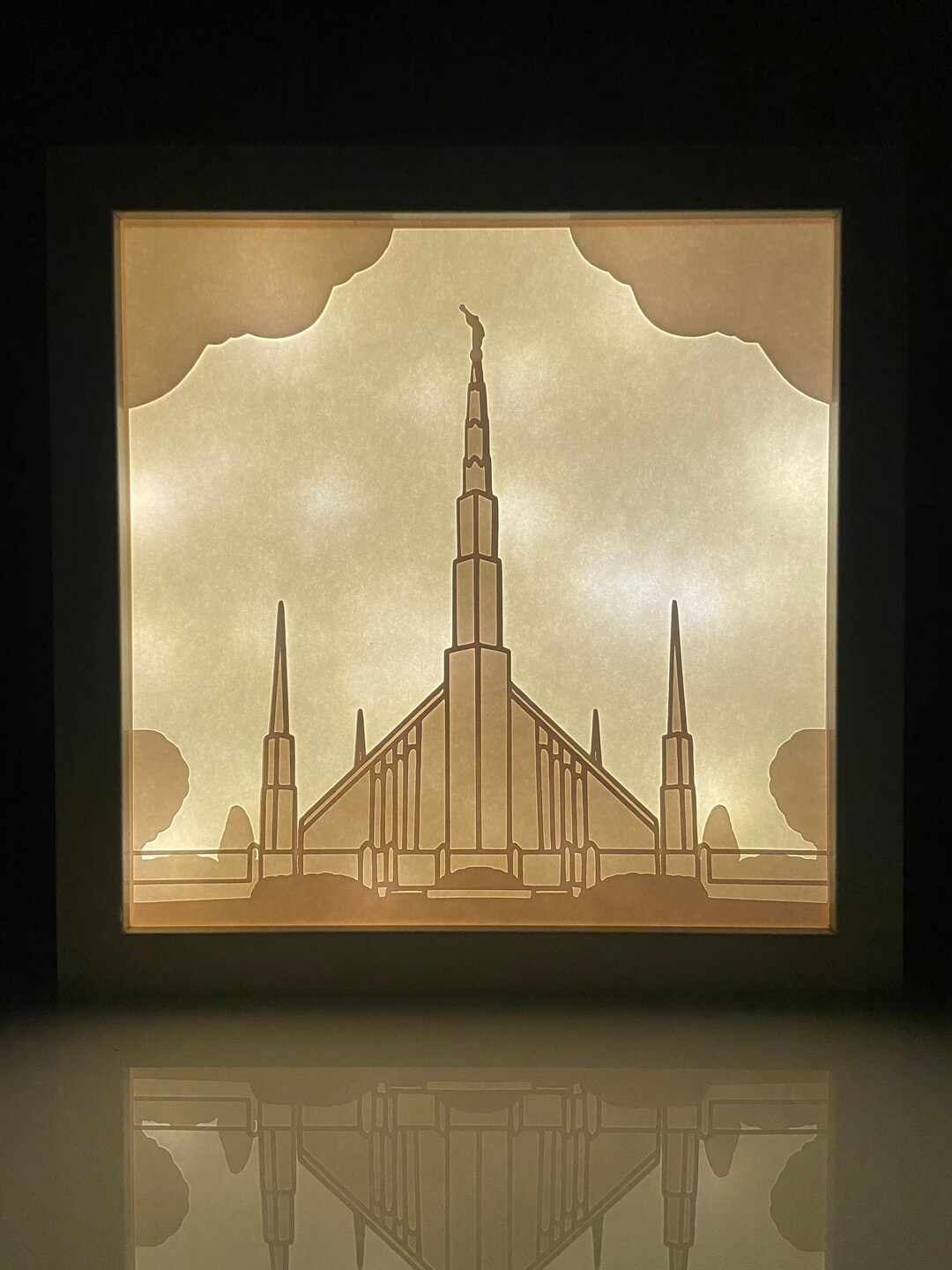 Boise Idaho Temple, Lighted Idaho Temple LDS Temple Shadow Box Luminary ...