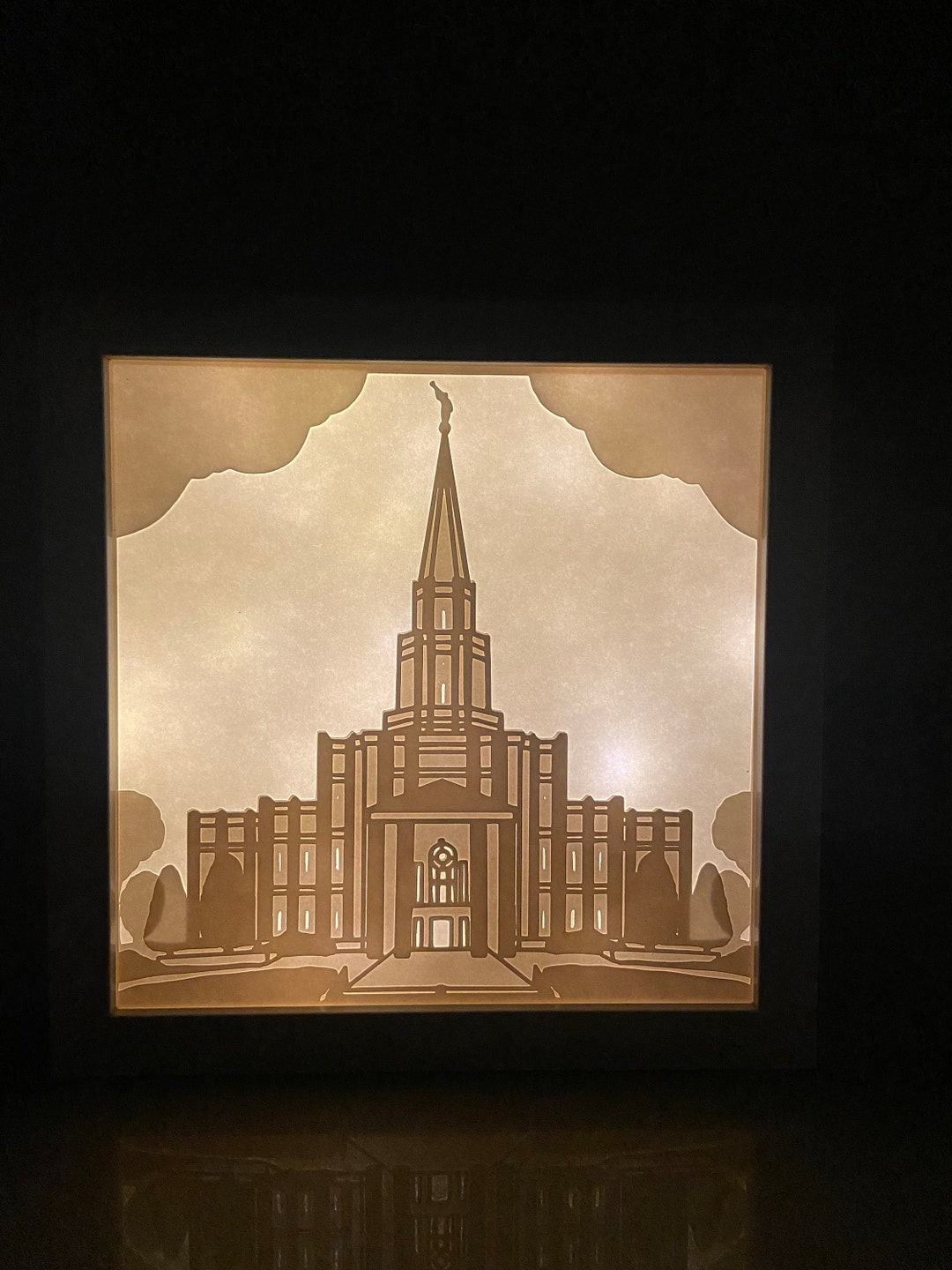 Houston Texas Temple, Houston Texas LDS Temple Shadow Box Luminary ...