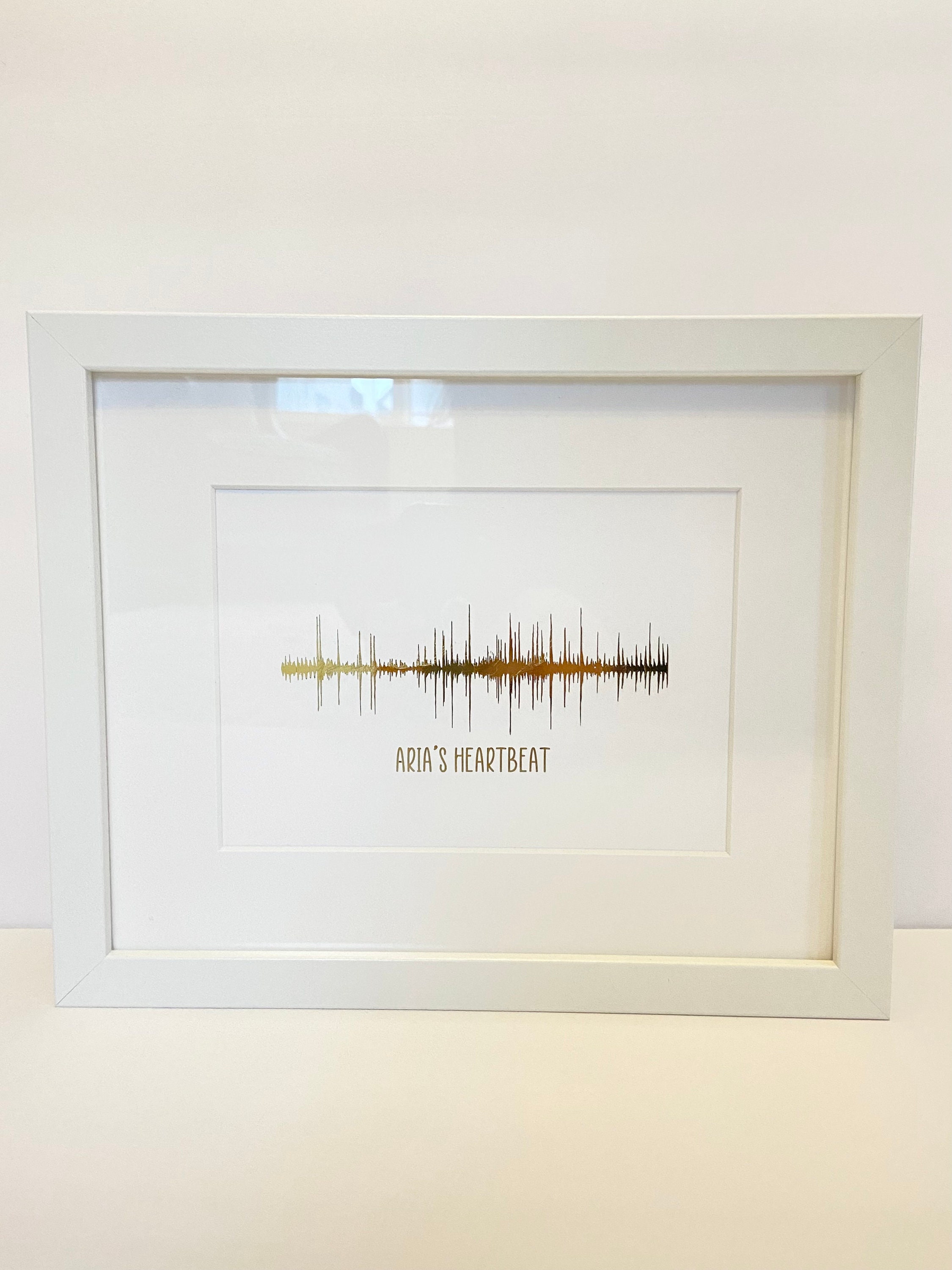 Gold Foil Heartbeat Sound Wave using your baby's heartbeat Mother's Day Gift,  Print, Gender Reveal, Sound wave Art Pregnancy Memorial Gift,