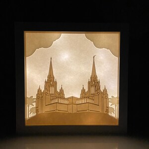 San Diego Temple Shadow Box - Etsy