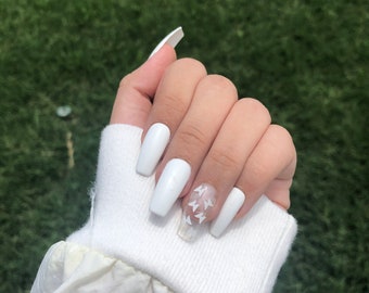 wallpapers Acrylic Aesthetic Nails White jasmine g on etsy