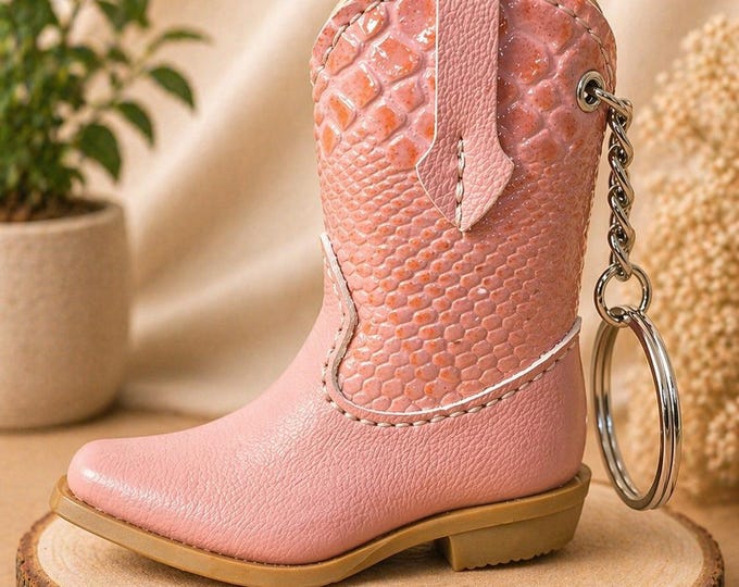 Handmade Faux Leather Keychain with Hidden Zipper | Western Accessory