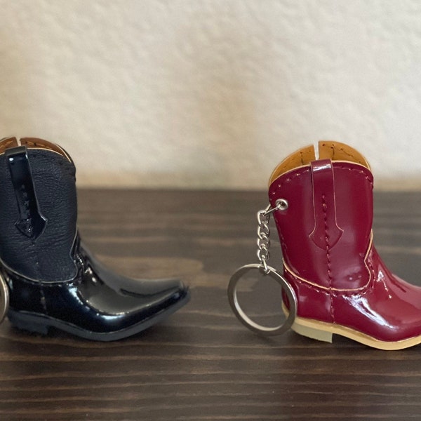 Patent Leather Cowboy Boot Keychain