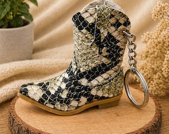 Porte-clés en similicuir fait main de luxe avec fermeture éclair cachée | Accessoire western