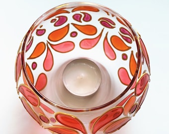 Paisley Candle Holder with Warm Colors