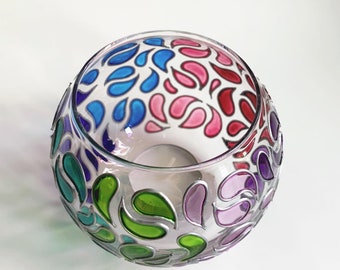 Shades of Color Paisley Candle Holder