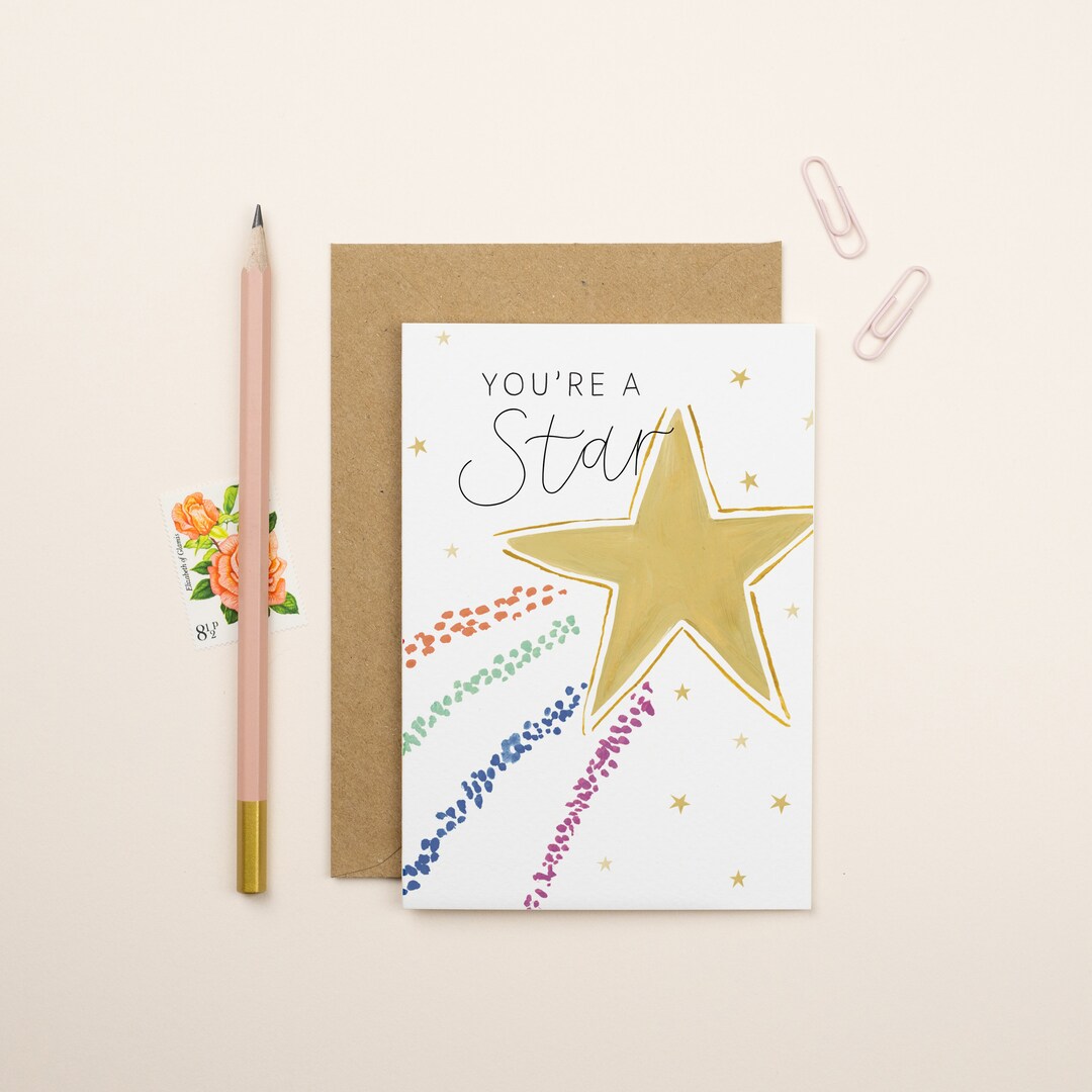 You Are A Star | Well Done Card | Congratulations - Etsy UK