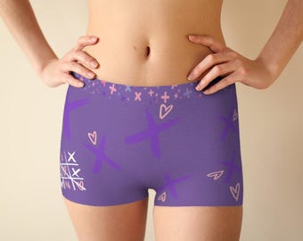 Kärlek Tic-tac-toe Boyshorts, Retro Bekväma Damunderkläder, Roliga Tryckta Trosor Present, Funky Mönstrade Trosor, Möhippaunderkläder