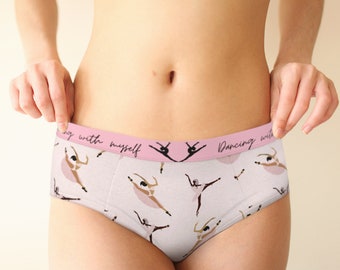 Ballet Dancer Panties, Retro Kawaii Lingerie, Hipster Underwear