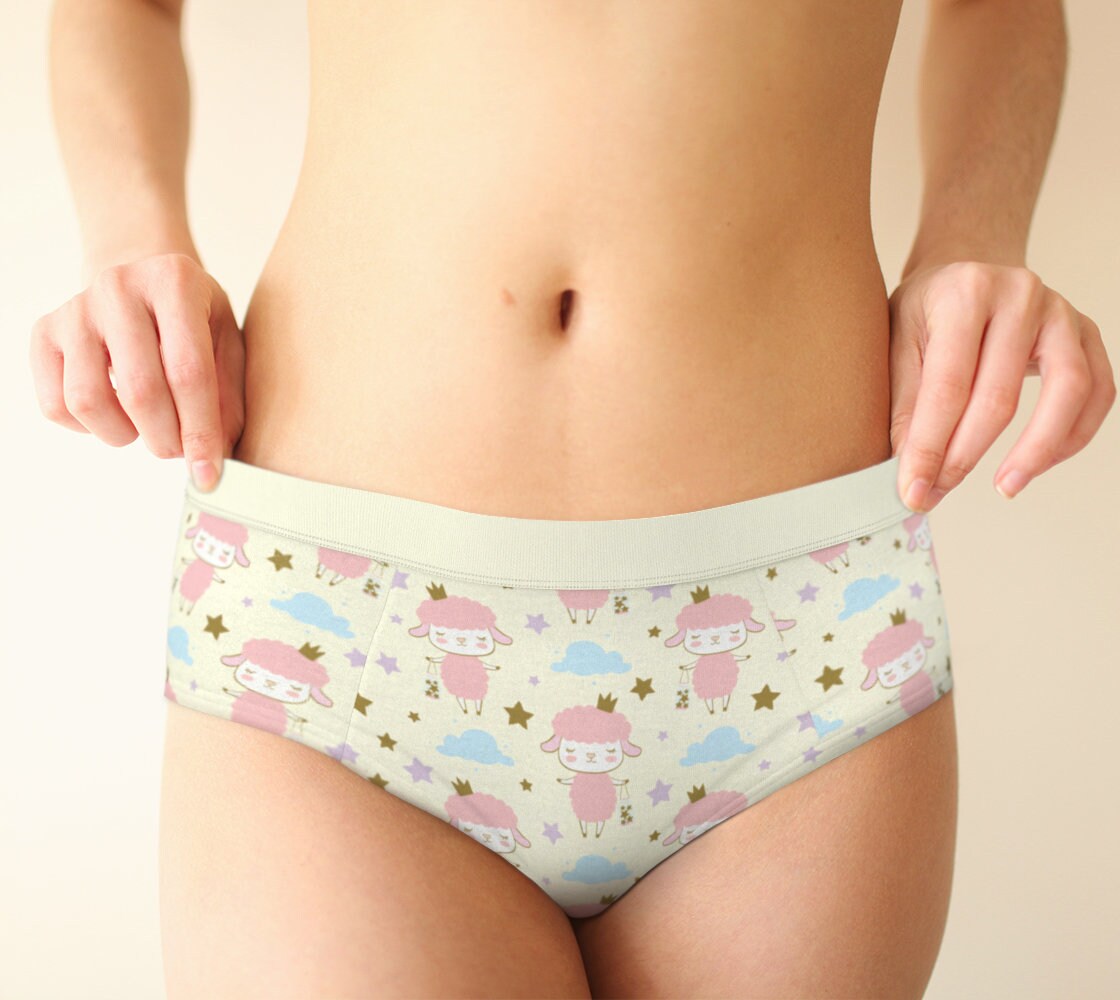 Cute Lamb mid waist pastel panties for women XSXL/custom Etsy