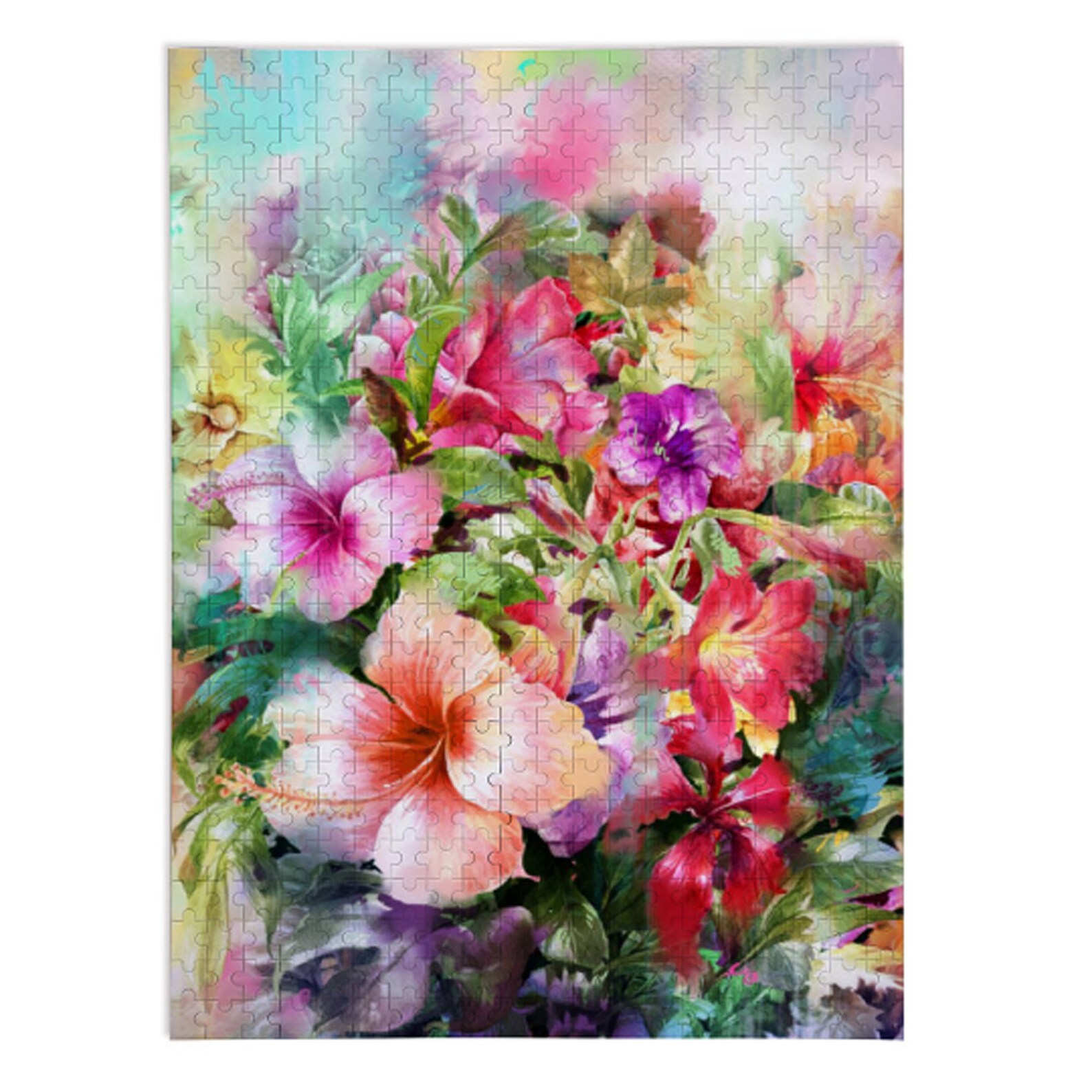 Colorful Flower Painting wooden unique jigsaw puzzle 500 Etsy