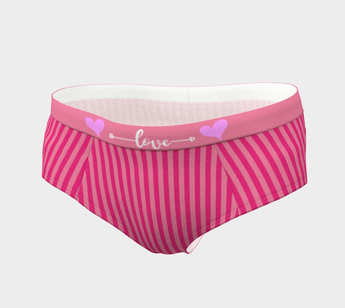 Pink Stripes hipster mid waist graphic panties for women Etsy