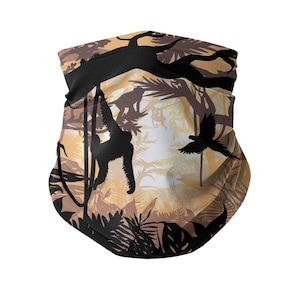 Tropical Jungle Neck Gaiter: Adjustable Scarf Face Covering with Filter