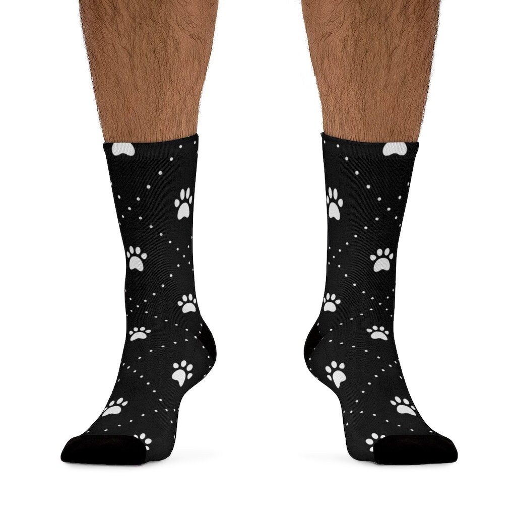 Dog Paw custom cute graphic socks for women and men pup Etsy