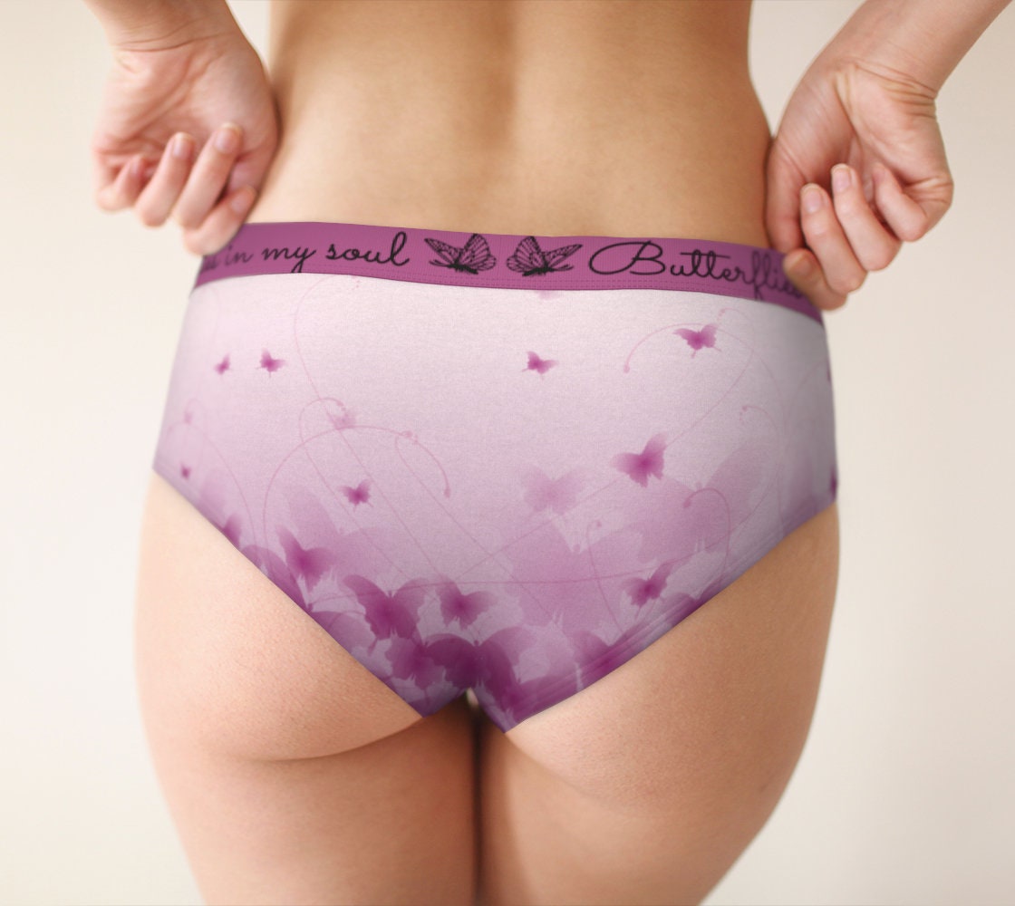 Butterflies in my soul pink cheeky hipster panties for women Etsy
