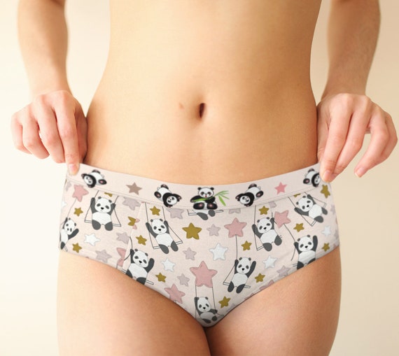 Kawaii Panda Hip Hugger Retro Hipster Sexy Cute Panties, Xs-xl/custom Sizes Womens  Underwear, Bachelorette French Knicker Panties 