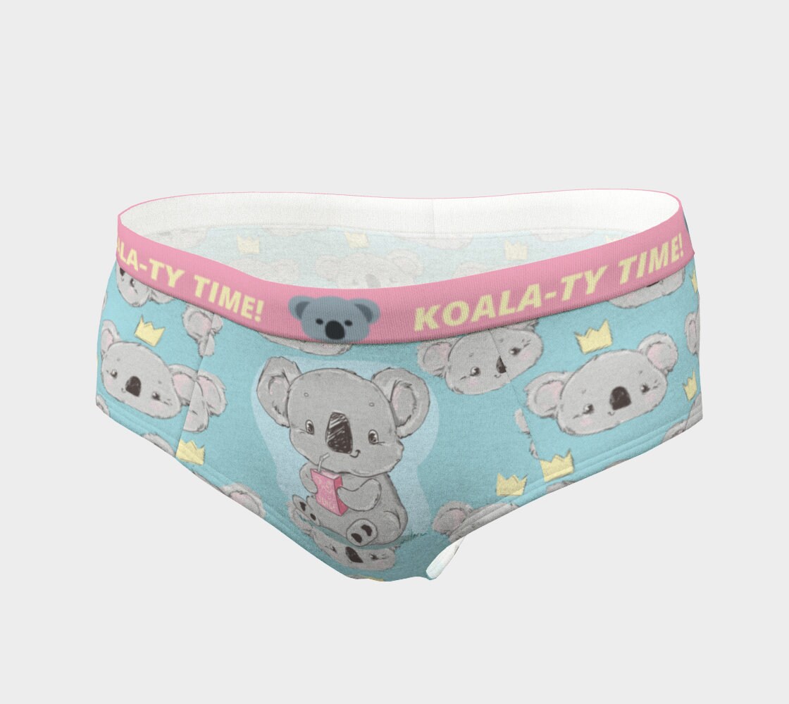 Koala Print Mid Waist Hipster Lingerie Panties Xsxl/custom Etsy