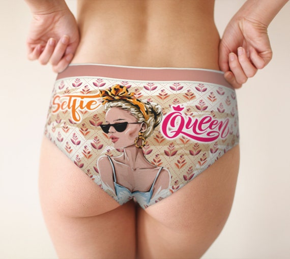 Selfie Queen Mid Waist Retro Hipster Panties for Women, Xs-xl