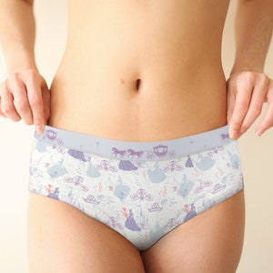 Princess Design mid waist retro sexy hipster pastel panties, XS-XL/custom sizes womens underwear, kawaii lingerie panties
