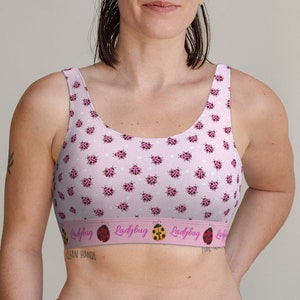 Ladybug Print Bralette Top: Women&#39;s Polyester Unpadded Bra