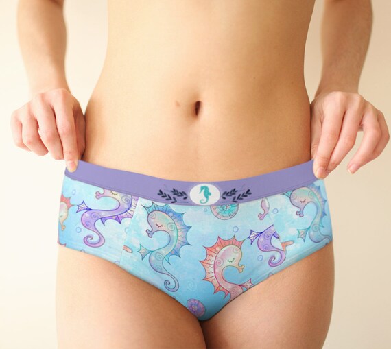 Seahorse Mid Waist Sexy Cute Retro Hipster Panties, Xs-xl/custom Sizes Womens  Underwear, Kawaii Funny Bachelorette Lingerie Panties 