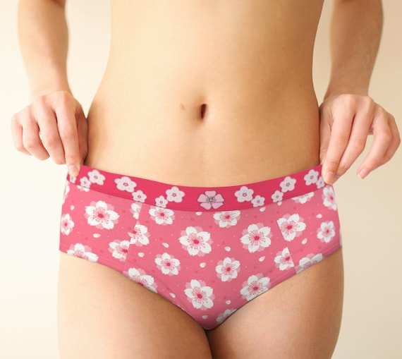 Cherry Blossom Hipster Floral Panties for Women, Xs-xl/custom Sizes Womens  Underwear, Kawaii Pastel Lingerie Panties Explore Now 
