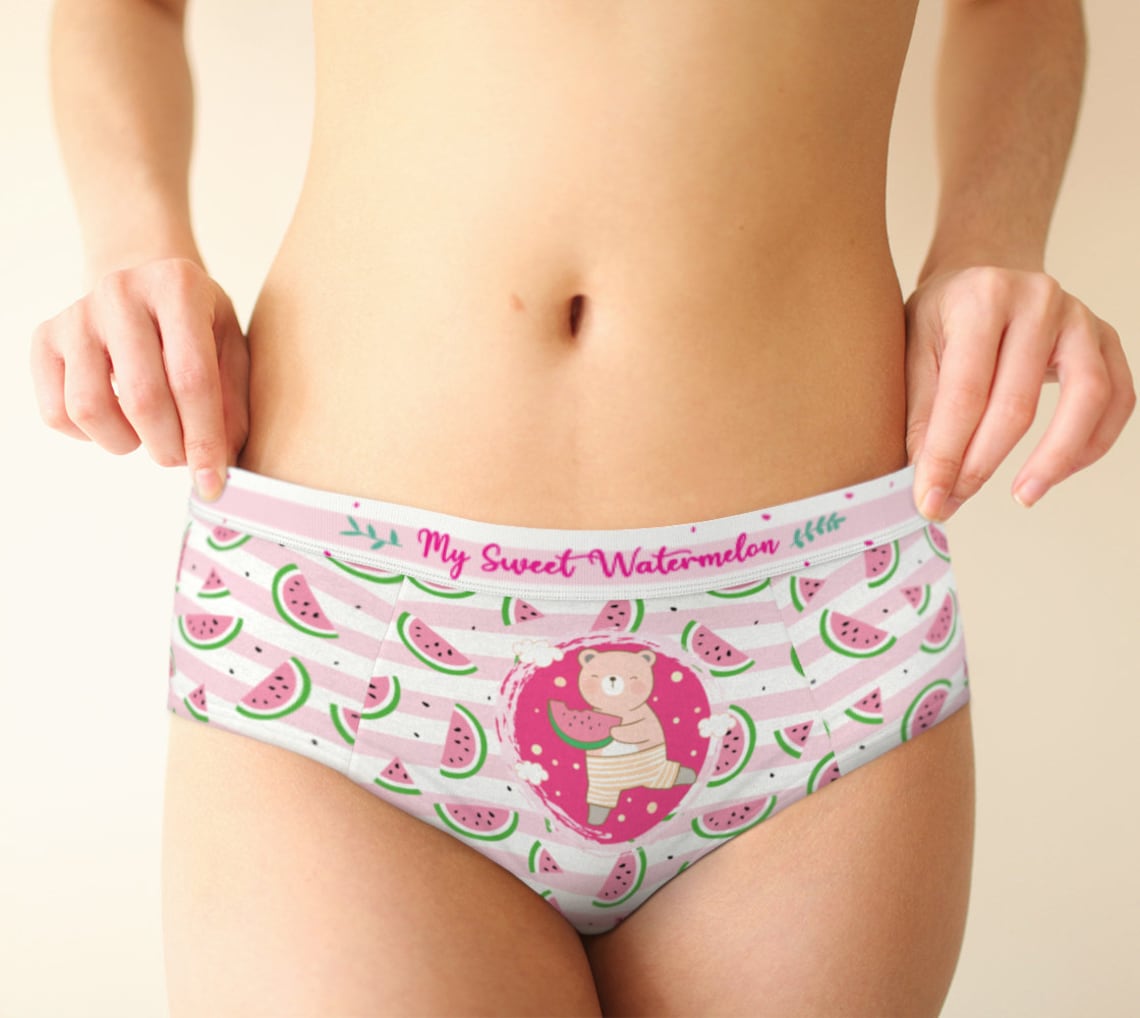 Sweet Watermelon mid rise cheeky panties for women Etsy